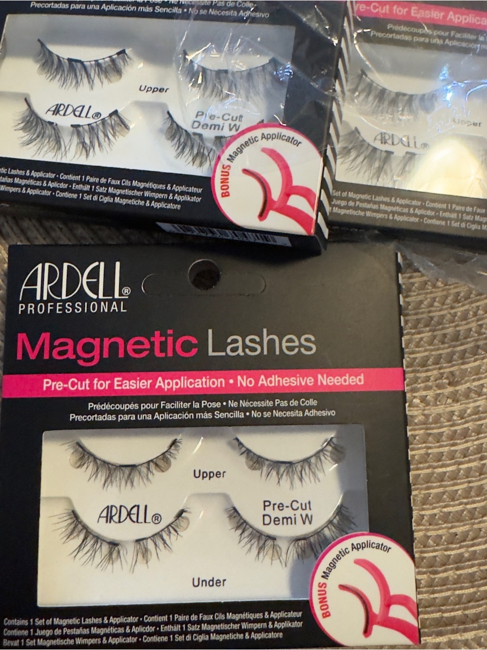 3 packs! Ardell Magnetic Lashes - Black (Pre-Cut Demi W) lot